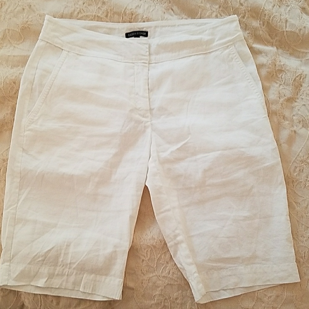 NWOT Eileen Fisher White Bermuda Shorts